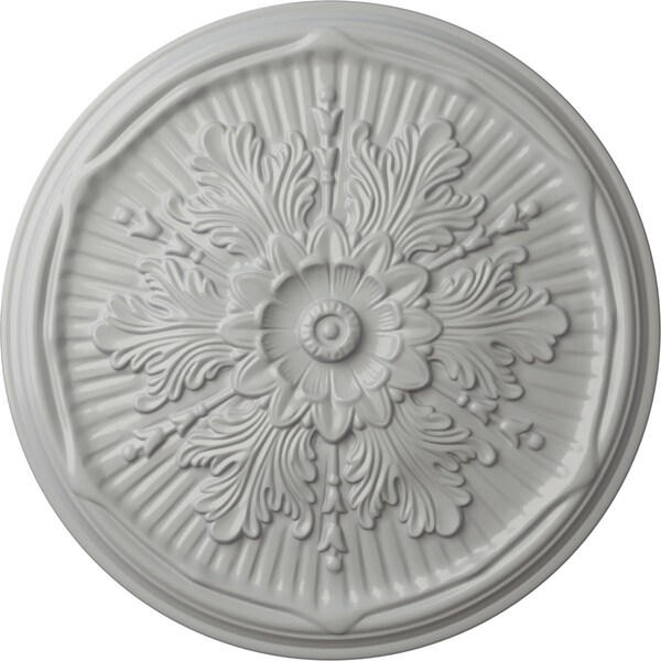 Ekena Millwork Luton Ceiling Medallion (Fits Canopies up to 3 1/2"), Hand-Painted Frost, 21"OD x 2"P CM21LUFRF - main